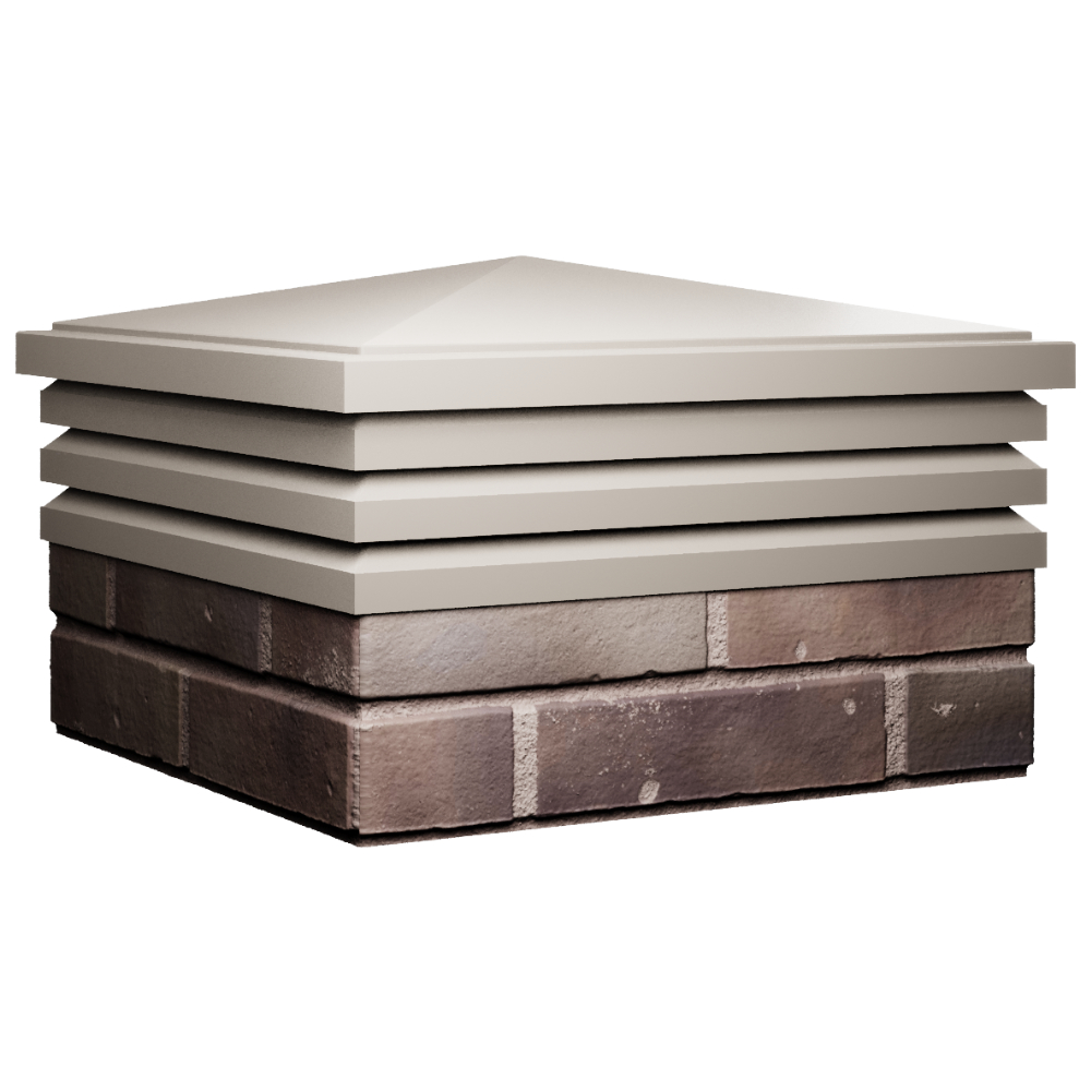 Колпак Zking Бона ХайТек Бежевый на столб 2х2 кирпича (513х513мм) в Гурьевске фото