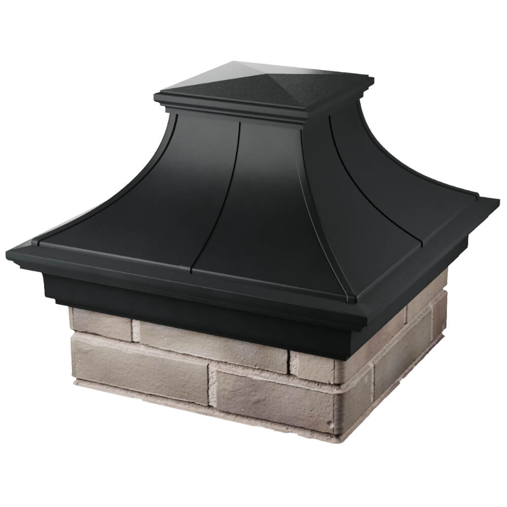 Колпак Zking Монблан Премиум Черный на столб 1.5х1.5 кирпича (385х385мм) в Гурьевске фото