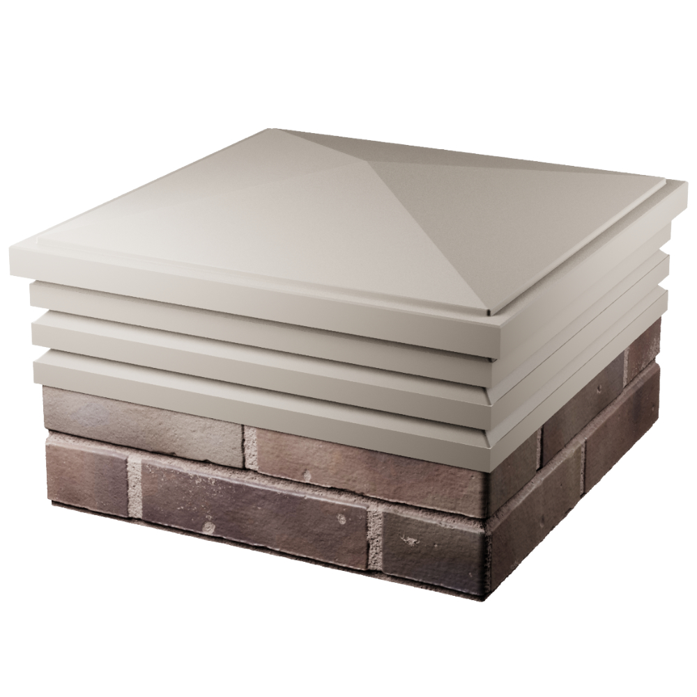 Колпак Zking Бона ХайТек Бежевый на столб 2х2 кирпича (513х513мм) в Гурьевске фото