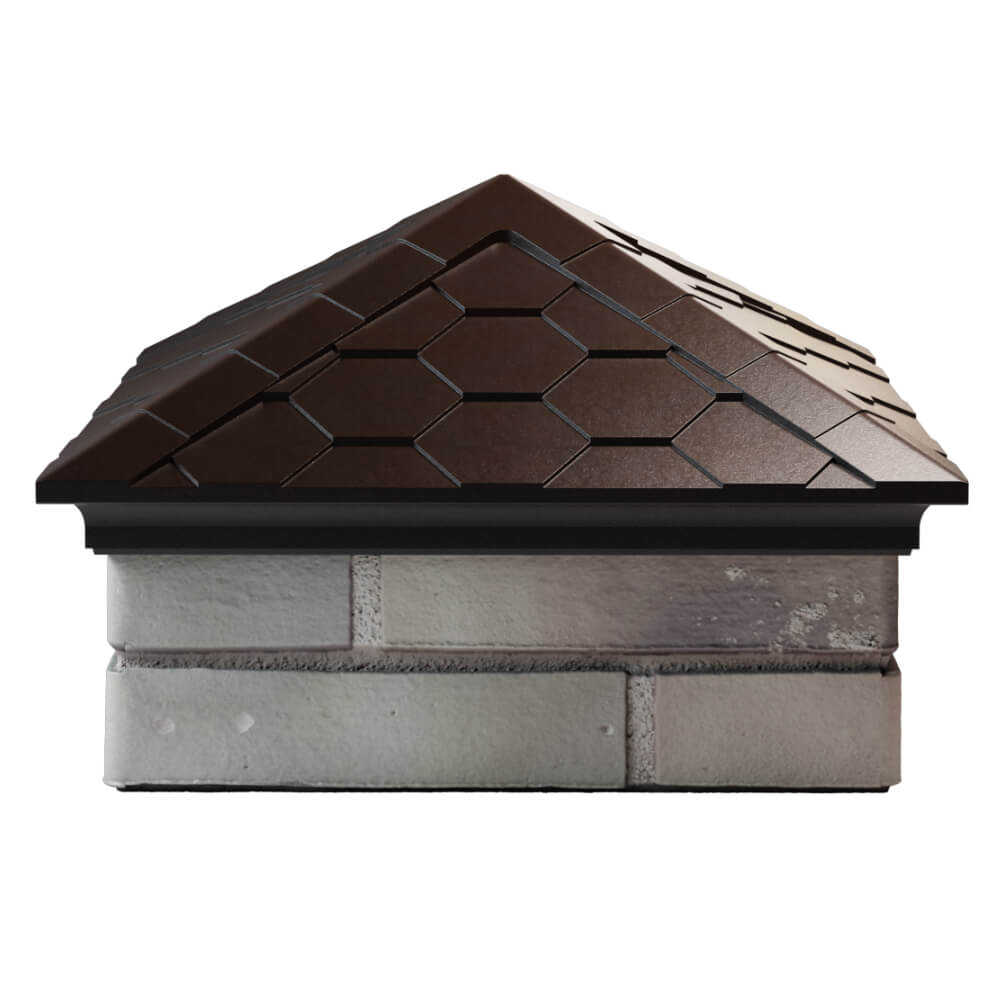 Колпак Zking Эверест Коричневый на столб 1.5х1.5 кирпича (390х390мм) Гурьевск фото
