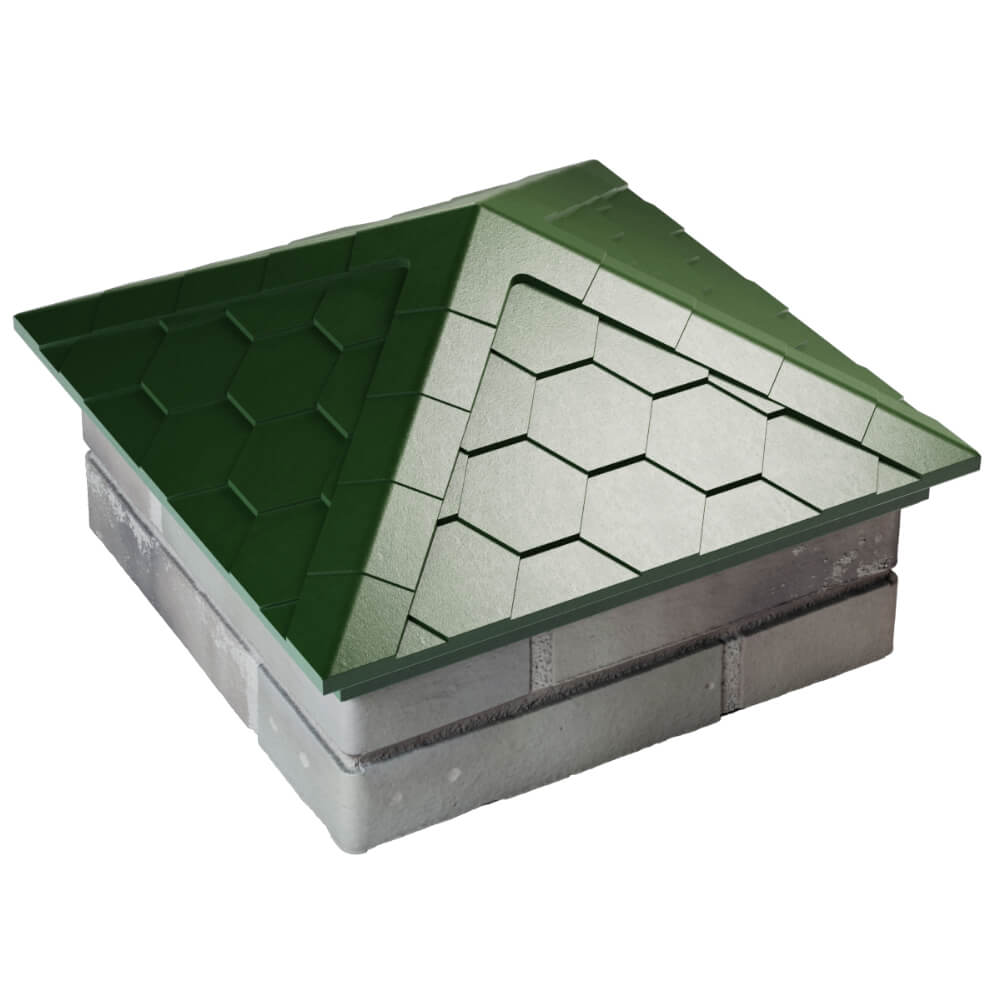 Колпак Zking Эверест Зеленый на столб 1.5х1.5 кирпича (390х390мм) в Гурьевске фото