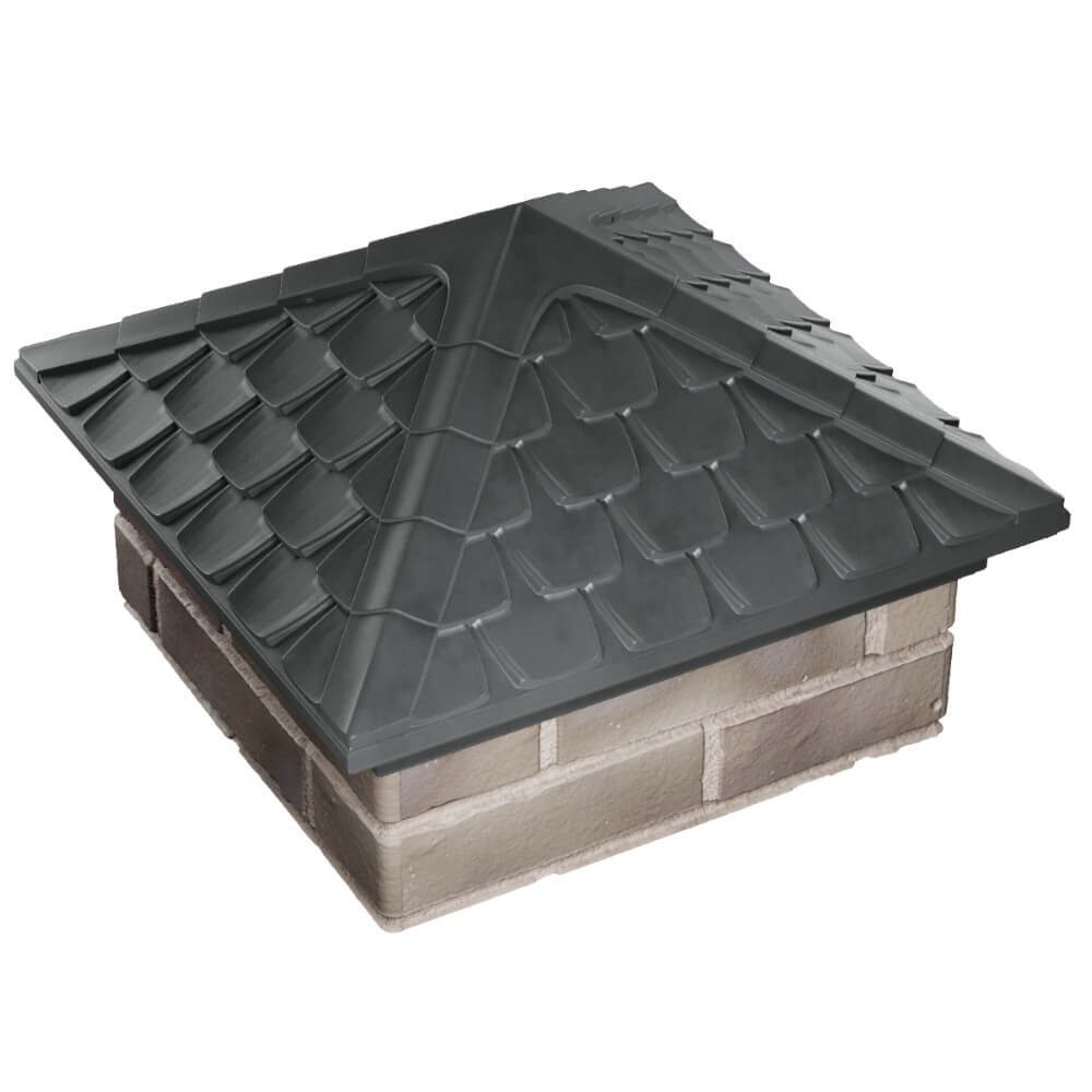 Колпак Zking Эльбрус Серый на столб 1.5х1.5 кирпича (385х385мм) в Гурьевске фото