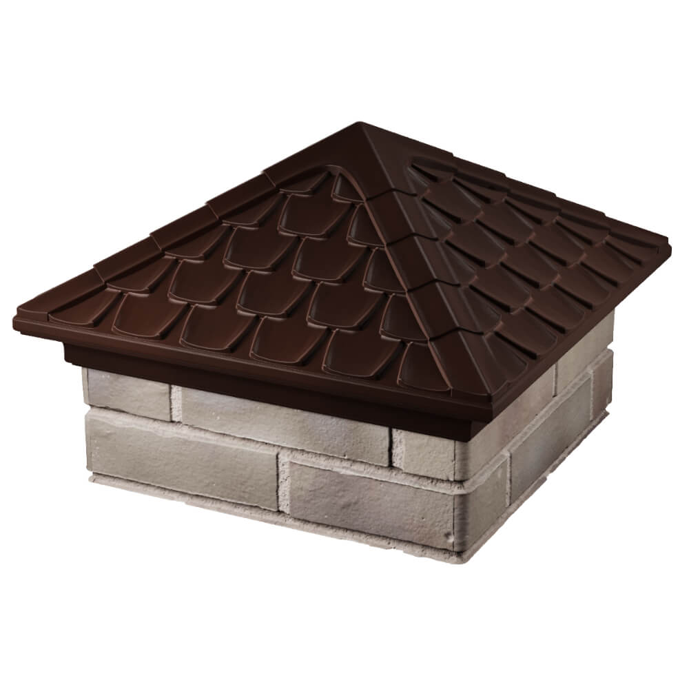 Колпак Zking Эльбрус Коричневый на столб 1.5х1.5 кирпича (385х385мм) в Гурьевске фото