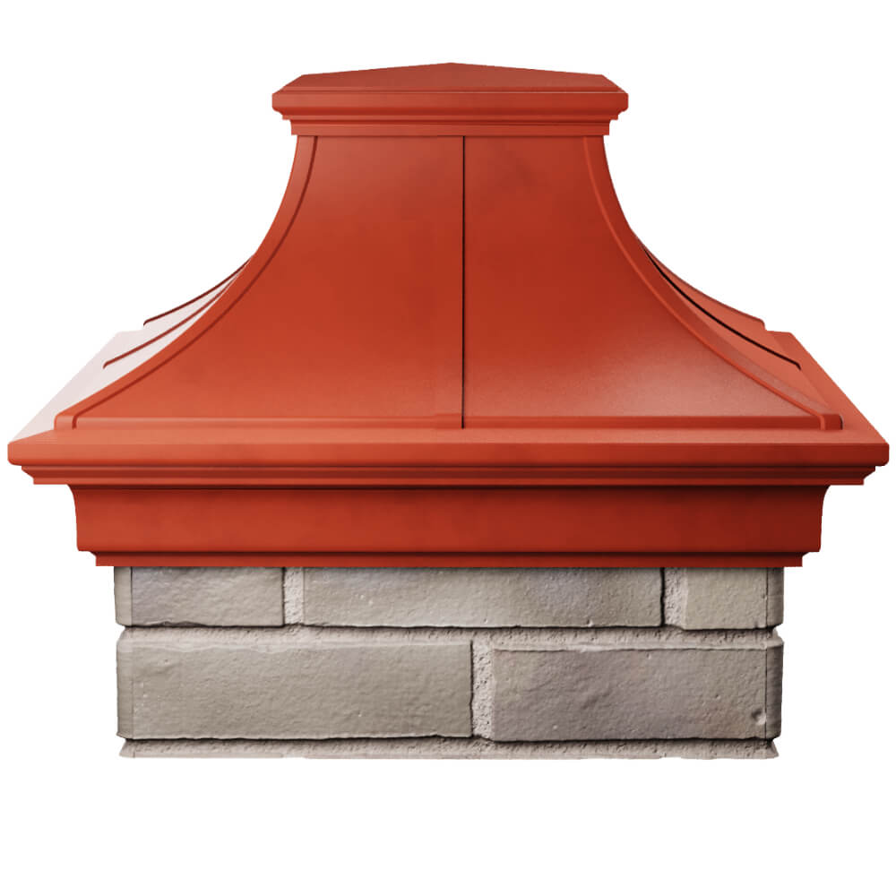 Колпак Zking Монблан Премиум Красный на столб 1.5х1.5 кирпича (385х385мм) Гурьевск фото
