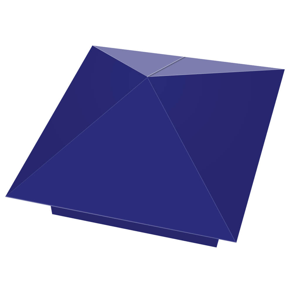 Колпак металлический 400х400мм RAL5002 Синий Ультрамарин заборный Гурьевск фото