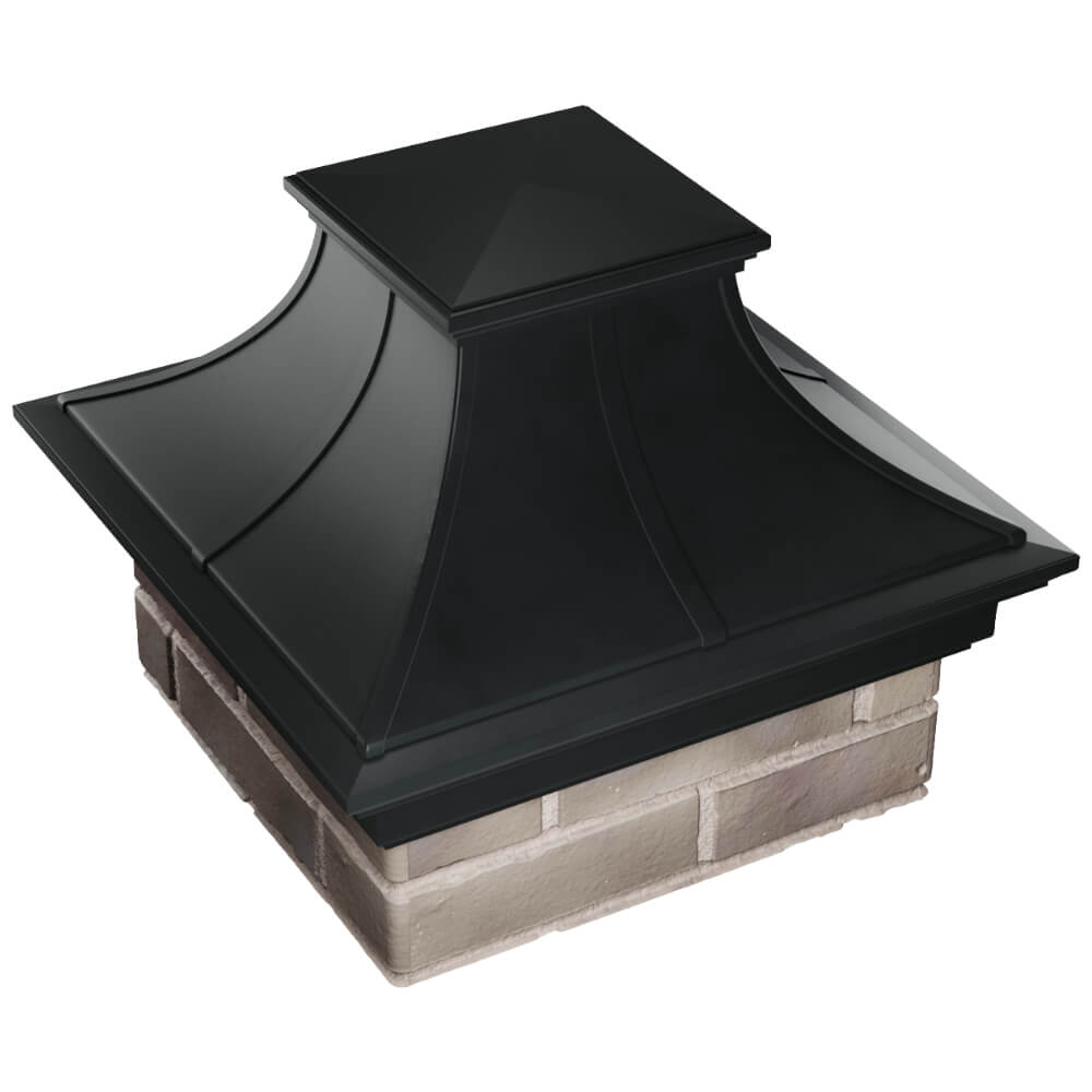 Колпак Zking Монблан Премиум Черный на столб 1.5х1.5 кирпича (385х385мм) в Гурьевске фото