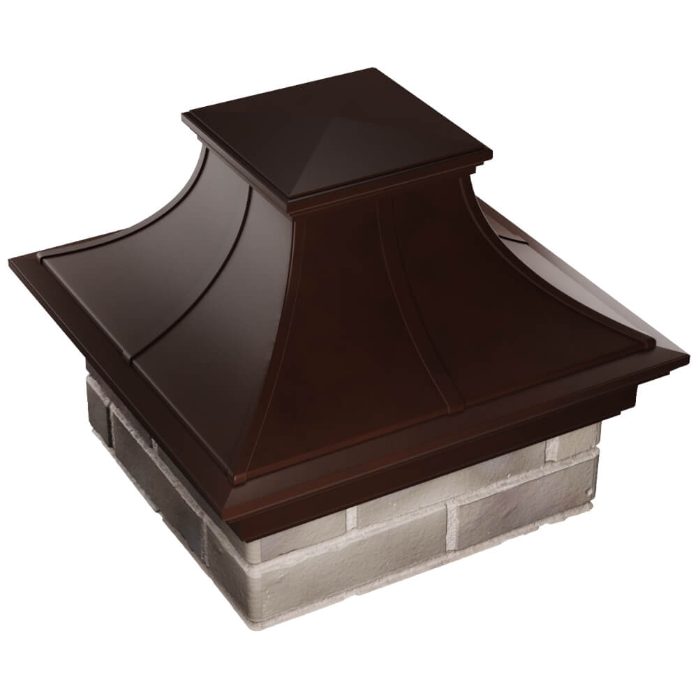 Колпак Zking Монблан Премиум Коричневый на столб 1.5х1.5 кирпича (385х385мм) в Гурьевске фото