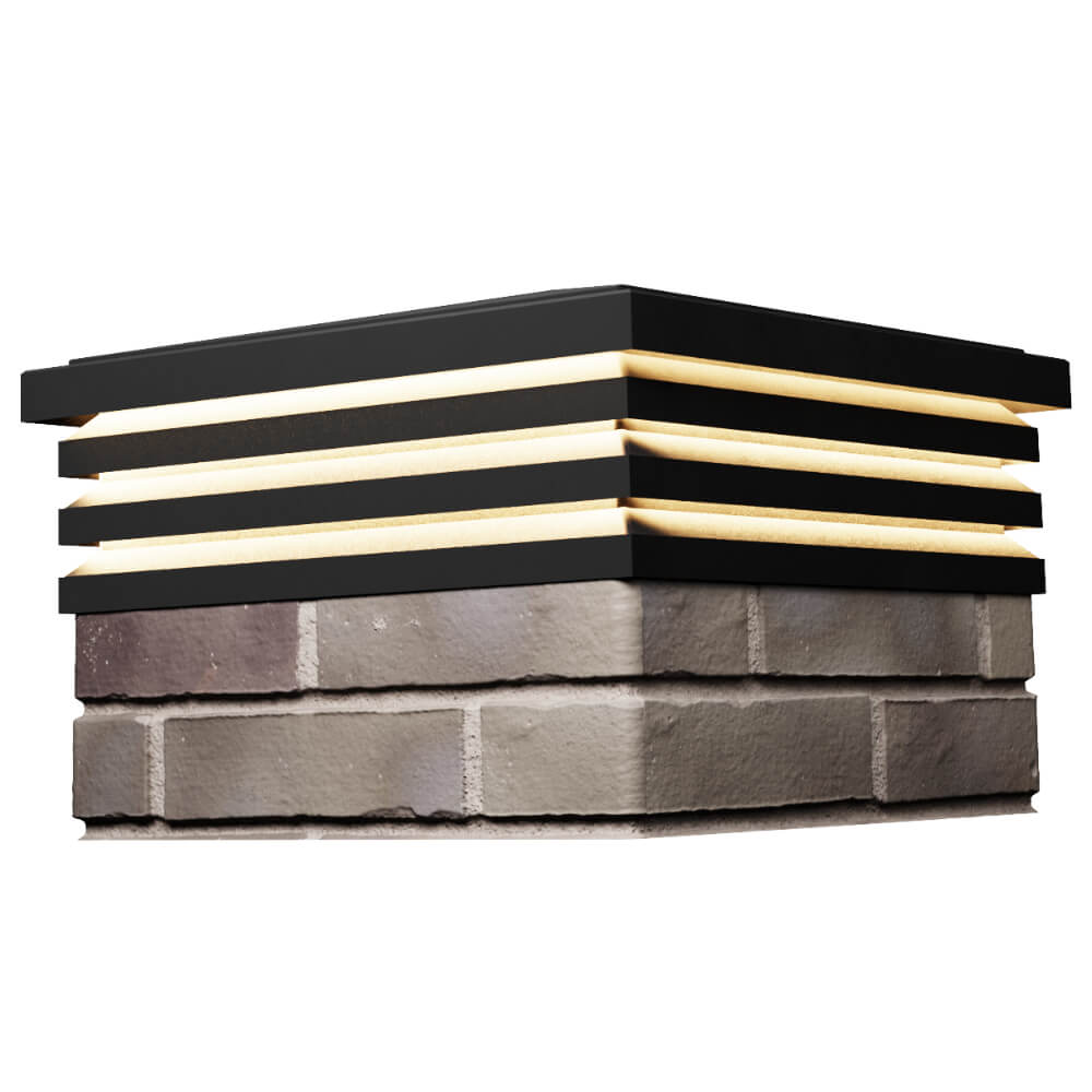 Колпак Zking Бона ХайТек Черный на столб 1.5х1.5 кирпича (385х385мм) с подсветкой в Гурьевске фото