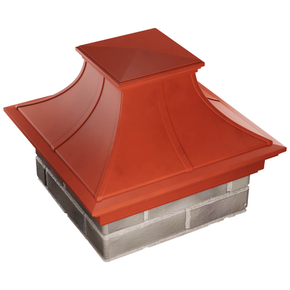 Колпак Zking Монблан Премиум Красный на столб 1.5х1.5 кирпича (385х385мм) в Гурьевске фото