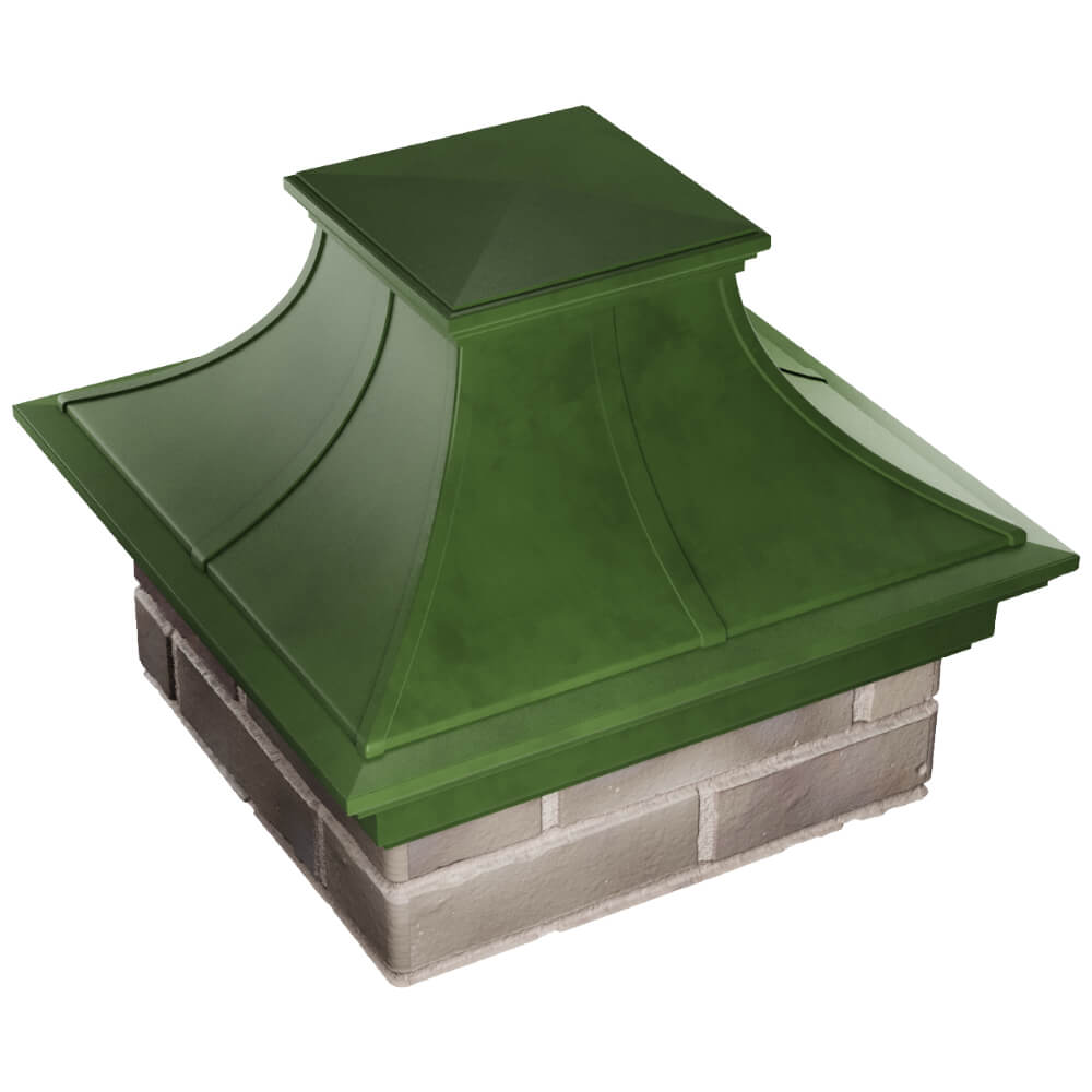 Колпак Zking Монблан Премиум Зеленый на столб 1.5х1.5 кирпича (385х385мм) в Гурьевске фото