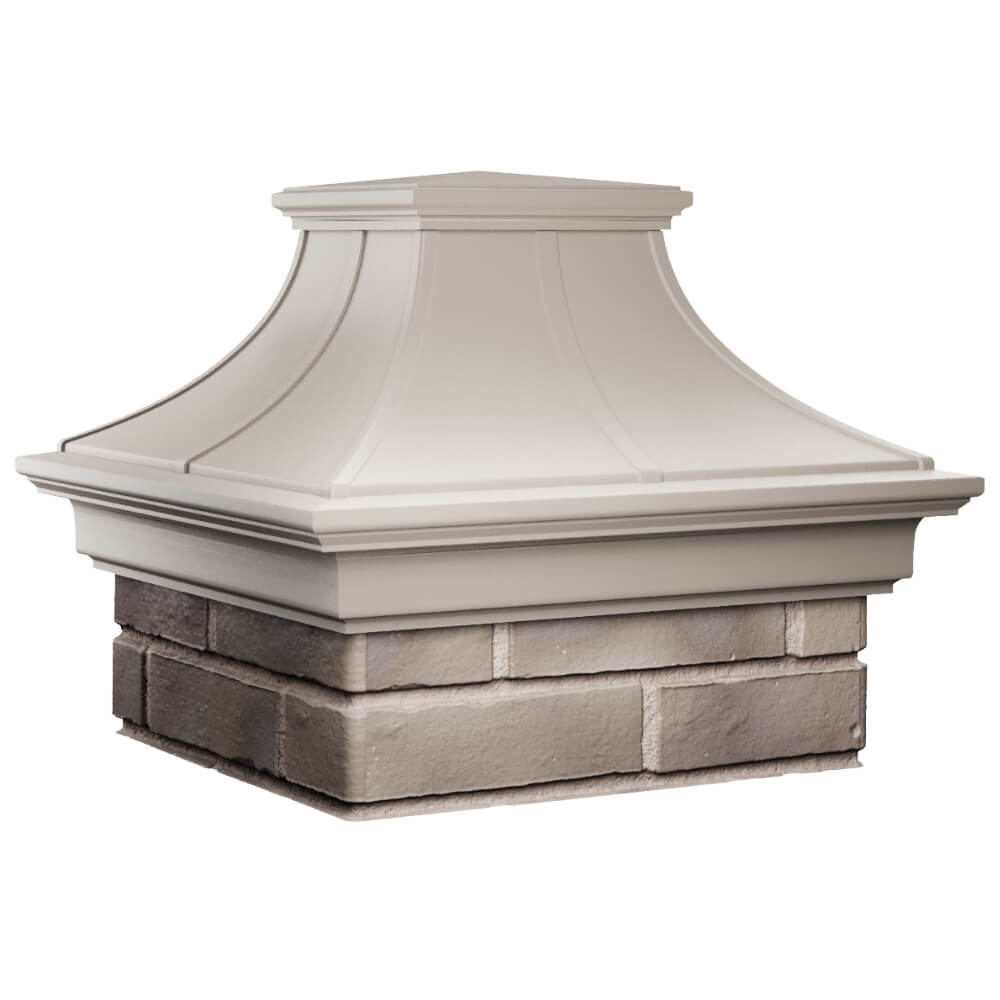 Колпак Zking Монблан Премиум Бежевый на столб 1.5х1.5 кирпича (385х385мм) в Гурьевске фото