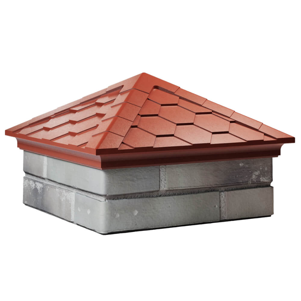 Колпак Zking Эверест Красный на столб 1.5х1.5 кирпича (390х390мм) в Гурьевске фото