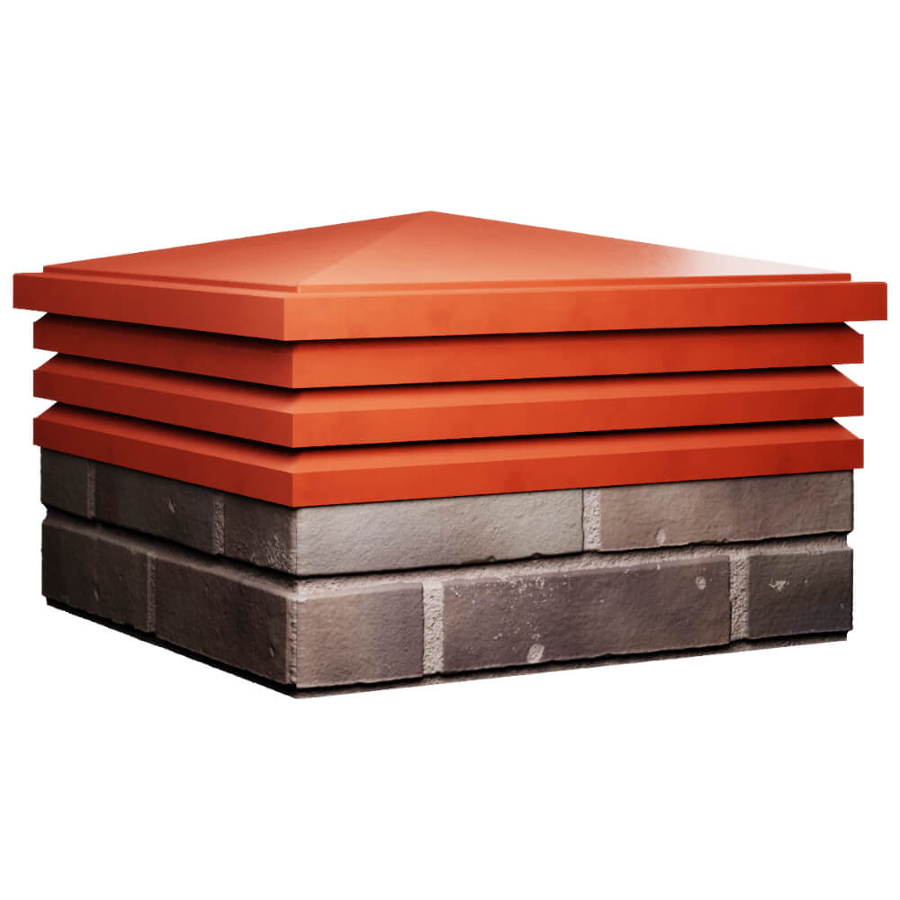 Колпак Zking Бона ХайТек Красный на столб 2х2 кирпича (513х513мм) в Гурьевске фото