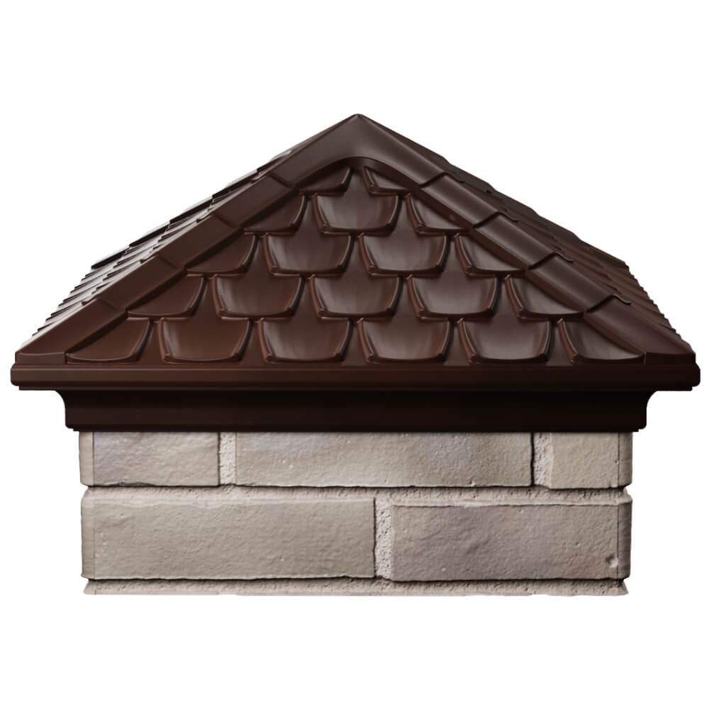 Колпак Zking Эльбрус Коричневый на столб 1.5х1.5 кирпича (385х385мм) Гурьевск фото