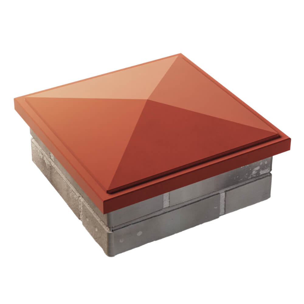 Колпак Zking БонаМоно Красный на столб 1.5х1.5 кирпича (385х385, 400х400мм) в Гурьевске фото