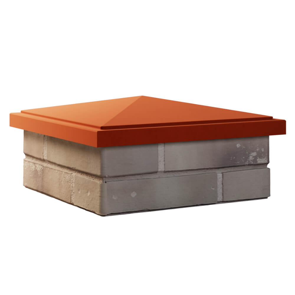 Колпак Zking БонаМоно Красный на столб 1.5х1.5 кирпича (385х385, 400х400мм) в Гурьевске фото