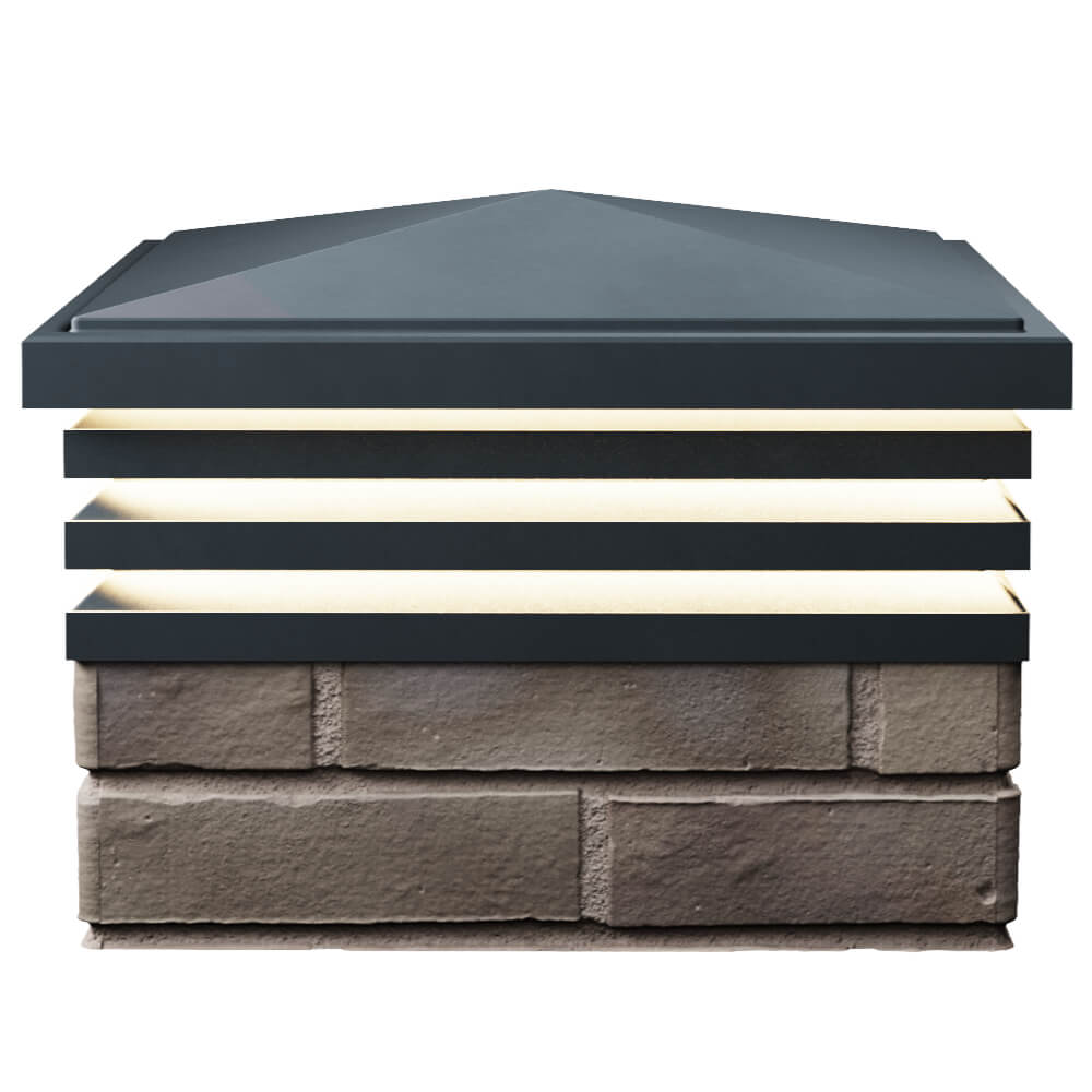 Колпак Zking Бона ХайТек Серый на столб 1.5х1.5 кирпича (385х385мм) с подсветкой в Гурьевске фото