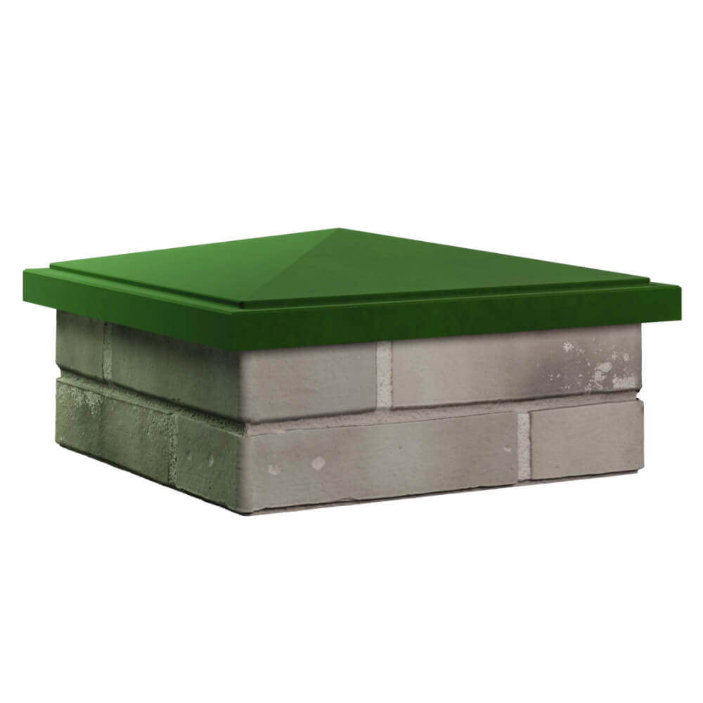 Колпак Zking БонаМоно Зеленый на столб 1.5х1.5 кирпича (385х385, 400х400мм) в Гурьевске фото