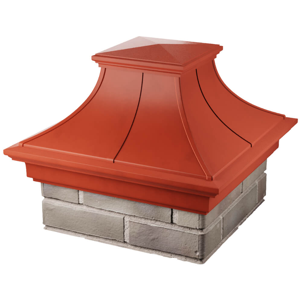 Колпак Zking Монблан Премиум Красный на столб 1.5х1.5 кирпича (385х385мм) в Гурьевске фото