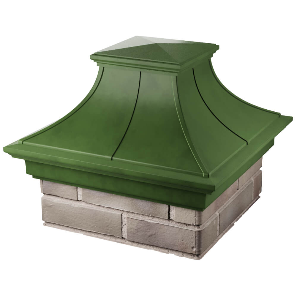 Колпак Zking Монблан Премиум Зеленый на столб 1.5х1.5 кирпича (385х385мм) в Гурьевске фото