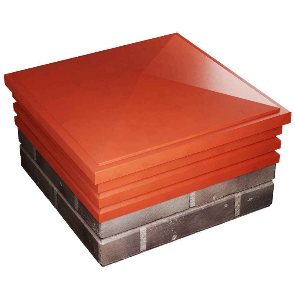 Колпак Zking Бона ХайТек Красный на столб 2х2 кирпича (513х513мм) в Гурьевске фото