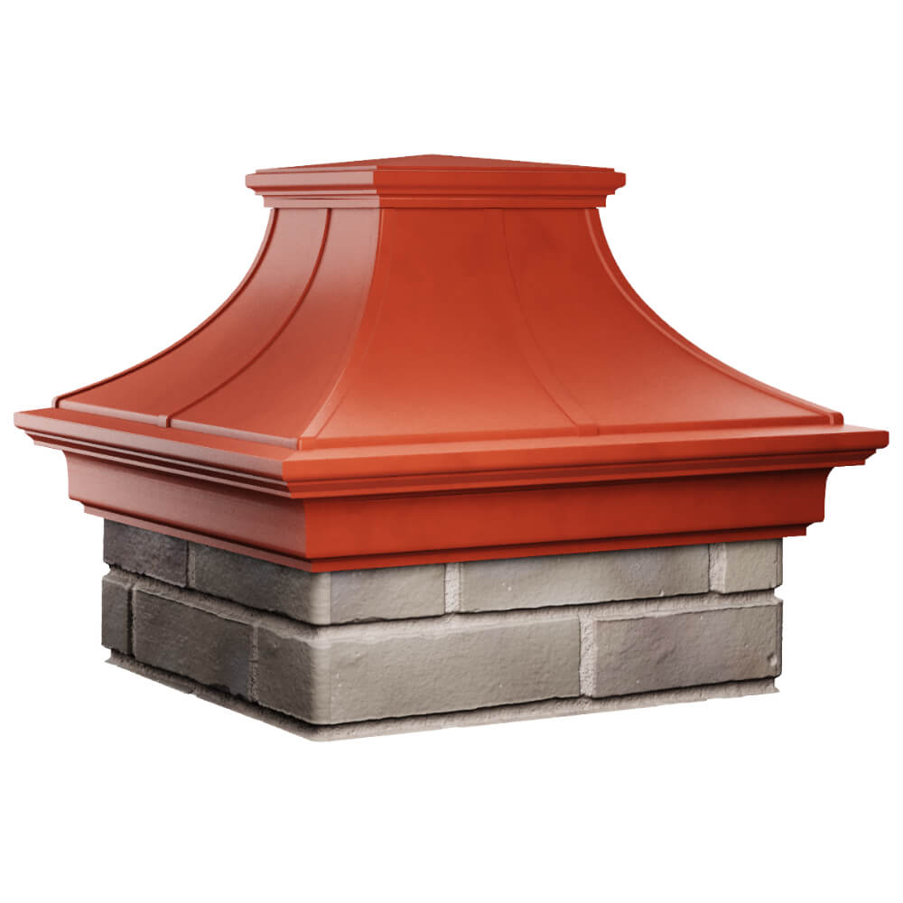 Колпак Zking Монблан Премиум Красный на столб 1.5х1.5 кирпича (385х385мм) в Гурьевске фото