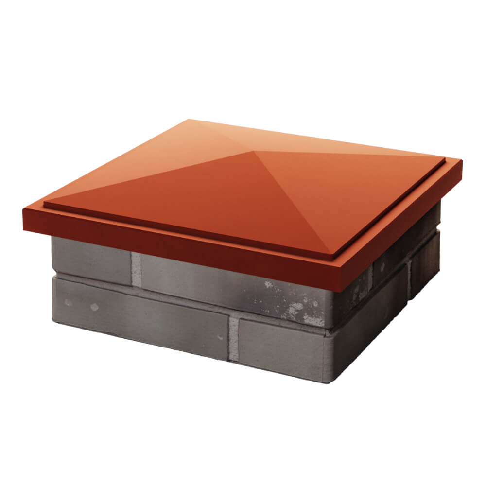 Колпак Zking БонаМоно Красный на столб 1.5х1.5 кирпича (385х385, 400х400мм) в Гурьевске фото