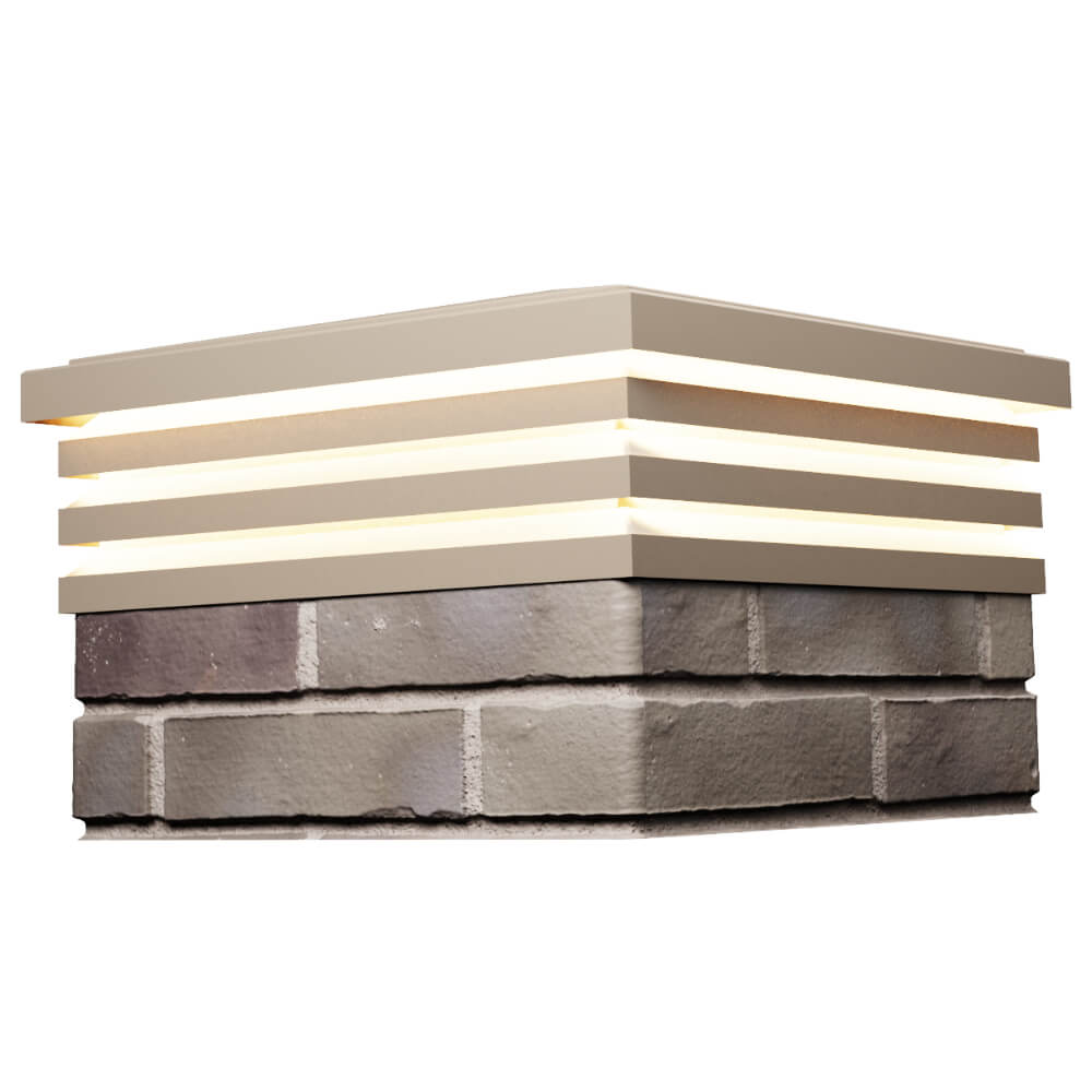 Колпак Zking Бона ХайТек Бежевый на столб 1.5х1.5 кирпича (385х385мм) с подсветкой в Гурьевске фото