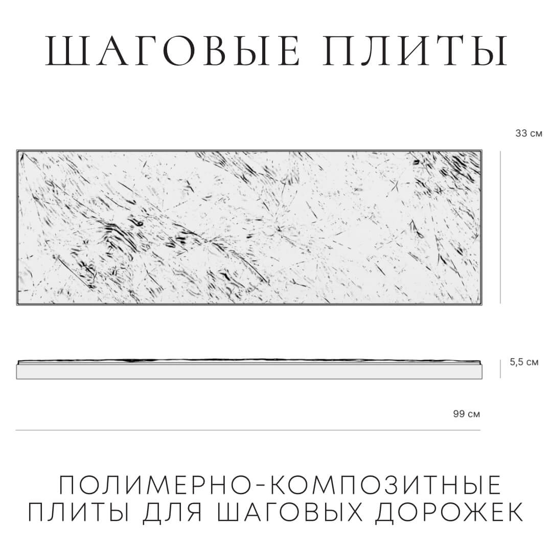 Шаговая плита STONE Графитовый Серый 990х330х55мм в Гурьевске фото