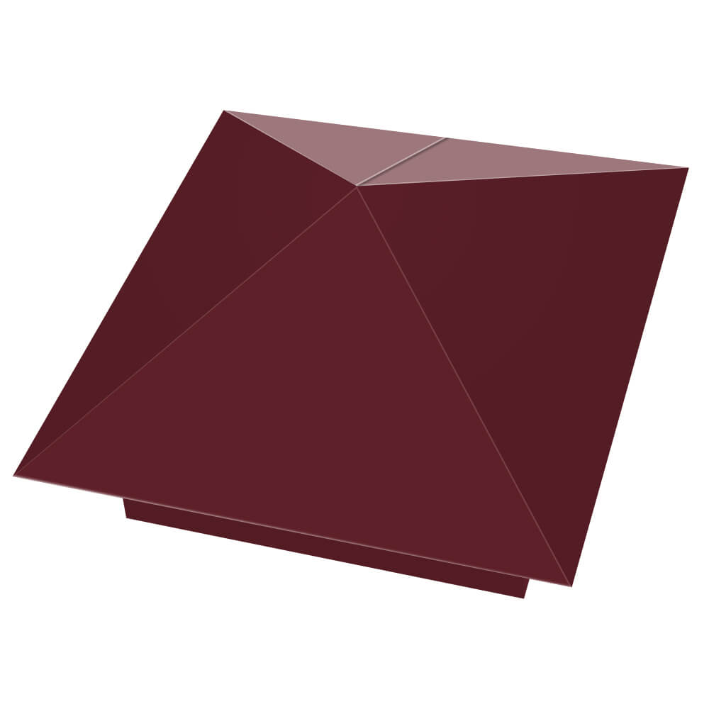 Колпак металлический 390х390мм RAL3005 Красное Вино заборный Гурьевск фото