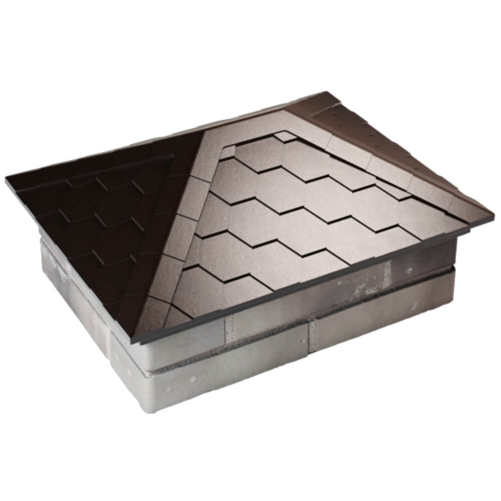 Колпак Zking Эверест Коричневый на столб 2х1.5 кирпича (520х390мм) Гурьевск фото