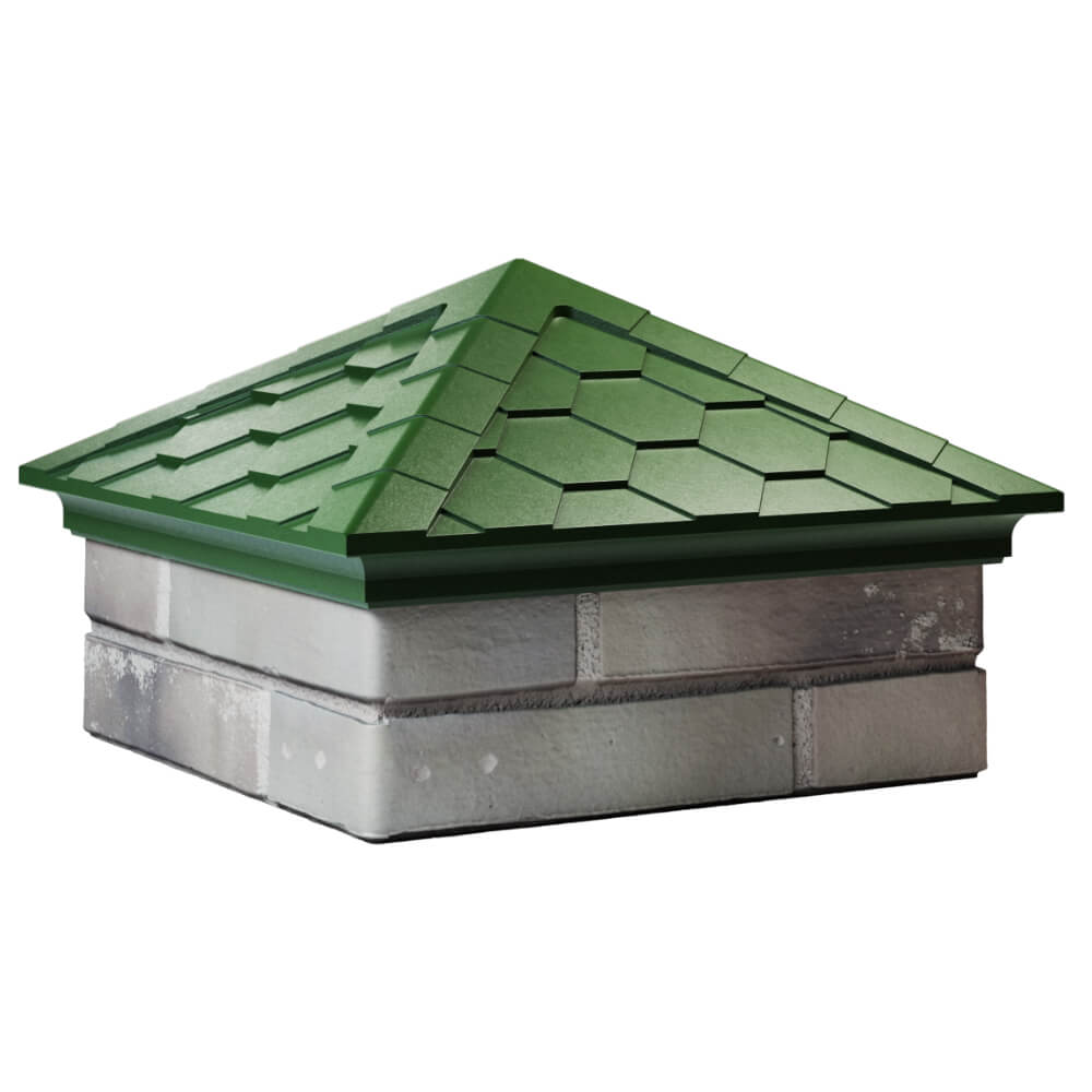 Колпак Zking Эверест Зеленый на столб 1.5х1.5 кирпича (390х390мм) в Гурьевске фото