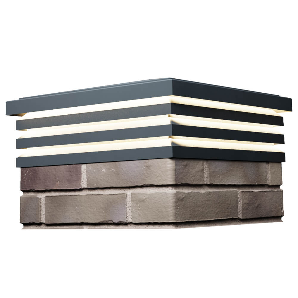 Колпак Zking Бона ХайТек Серый на столб 1.5х1.5 кирпича (385х385мм) с подсветкой в Гурьевске фото