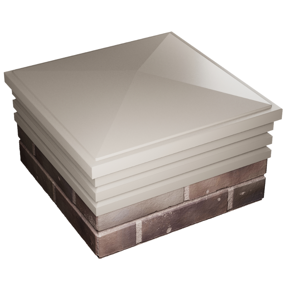 Колпак Zking Бона ХайТек Бежевый на столб 2х2 кирпича (513х513мм) в Гурьевске фото