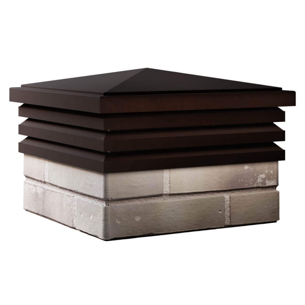 Колпак Zking Бона ХайТек Коричневый на столб 1.5х1.5 кирпича (385х385мм) в Гурьевске фото