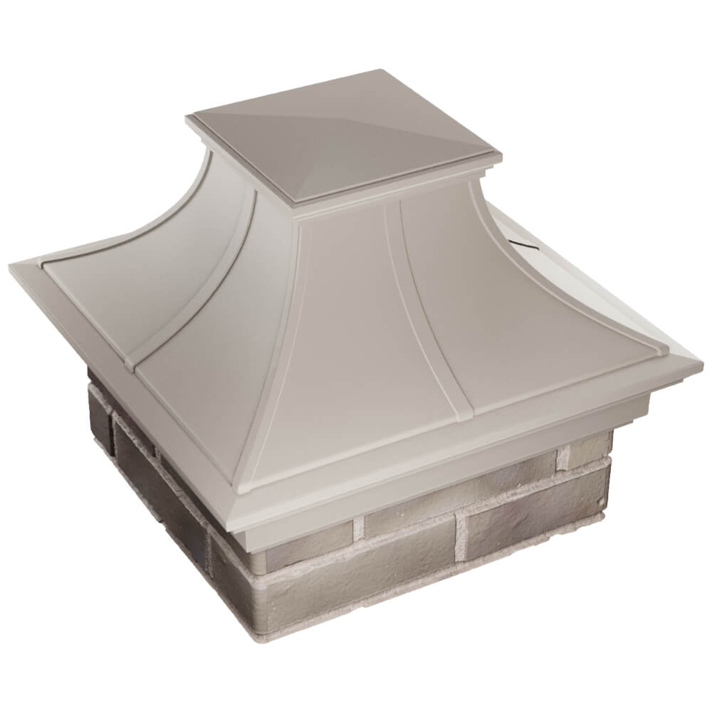 Колпак Zking Монблан Премиум Бежевый на столб 1.5х1.5 кирпича (385х385мм) в Гурьевске фото